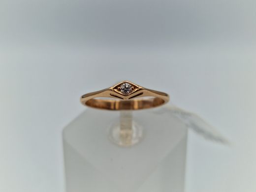 Золотое кольцо с цирконом, 1.6 г, разм. 17.5