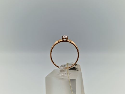 Zelta gredzens ar cirkoniju, 1.39 g, izm. 17.5