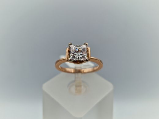 Zelta gredzens ar cirkoniju, 3.46 g, izm. 16.5