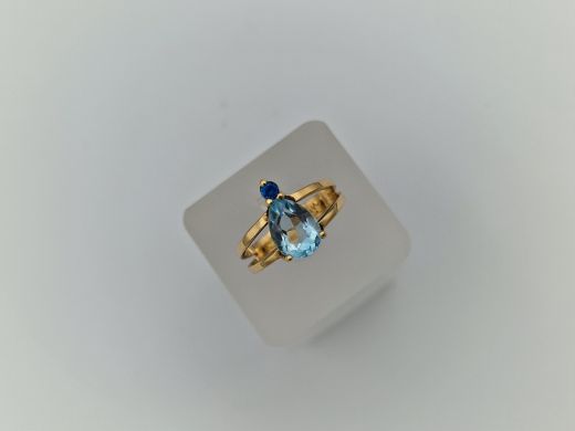 Zelta gredzens ar cirkoniju, 3.16 g, izm. 17.5