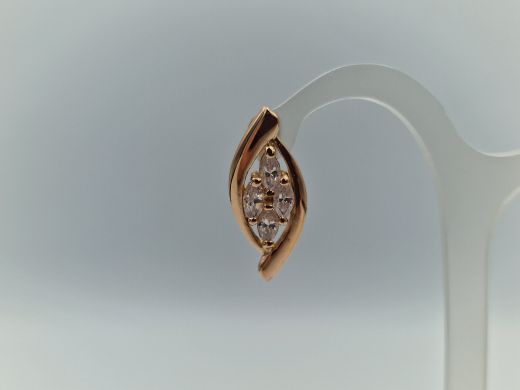 Zelta auskari ar cirkoniju, 3.71 g