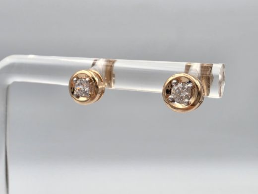 Zelta auskari ar cirkoniju, 1.4 g