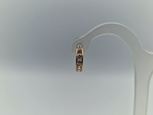 Золотые серьги с цирконом, 1.08 г