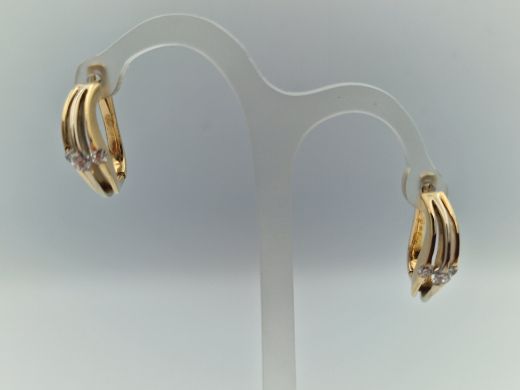 Золотые серьги с бриллиантом, 5.01 г