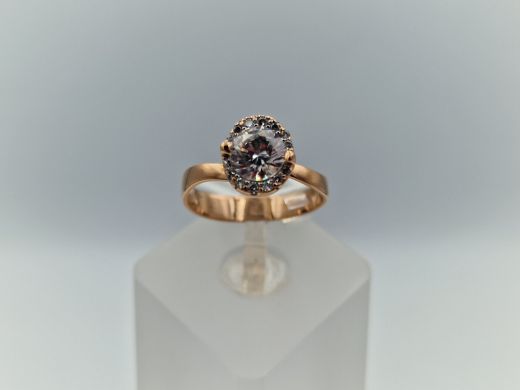 Zelta gredzens ar cirkoniju, 2.59 g, izm. 17