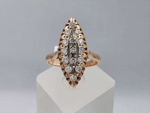 Gold ring with diamond, 5.57 g, size 17.5