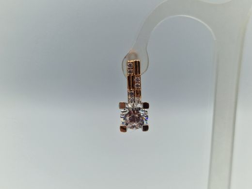 Золотые серьги с цирконом, 3.65 г
