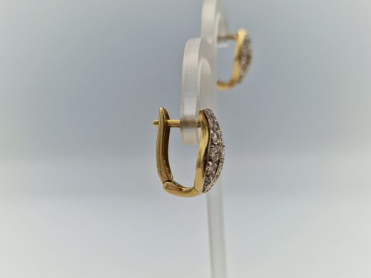 Золотые серьги с цирконом, 4.4 г