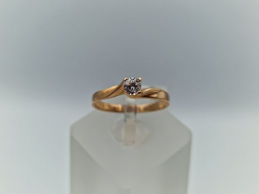 Zelta gredzens ar cirkoniju, 1.85 g, izm. 16.5