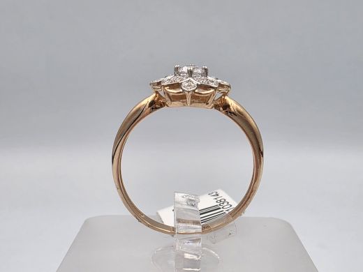 Zelta gredzens ar cirkoniju, 1.55 g, izm. 17