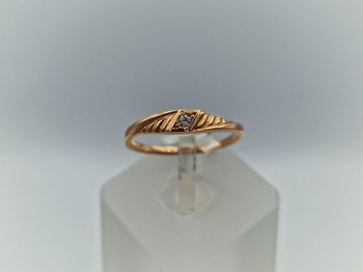 Zelta gredzens ar cirkoniju, 1.4 g, izm. 16.8