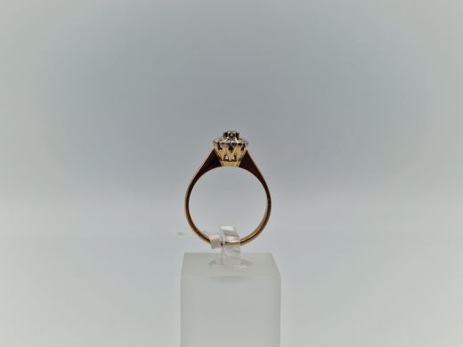 Zelta gredzens ar briljantu, 2.75 g, izm. 16.5