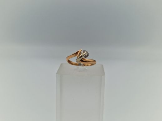 Zelta gredzens ar cirkoniju, 2.25 g, izm. 16.5