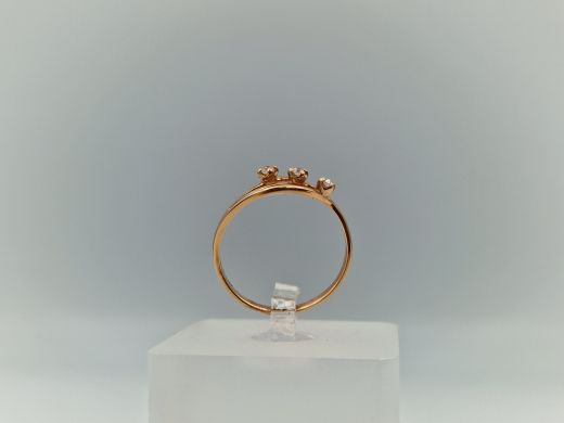 Zelta gredzens ar cirkoniju, 1.83 g, izm. 17