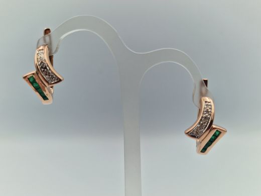 Zelta auskari ar briljantu, 5.02 g