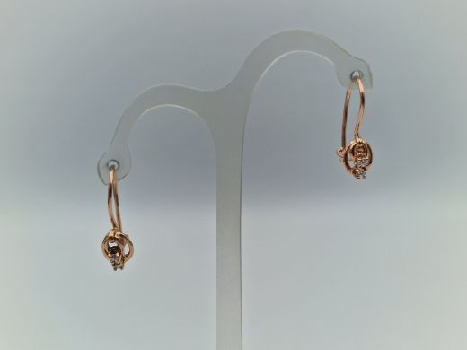 Золотые серьги с цирконом, 1.61 г