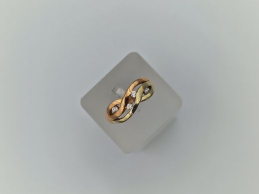 Zelta gredzens ar cirkoniju, 3.12 g, izm. 18