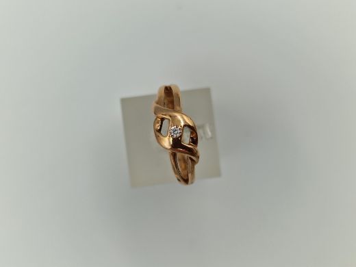 Zelta gredzens ar cirkoniju, 2.82 g, izm. 17