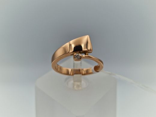 Zelta gredzens ar briljantu, 3.33 g, izm. 15.5