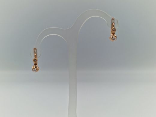 Золотые серьги с цирконом, 3.7 г