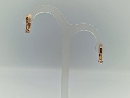 Zelta auskari ar cirkoniju, 2.1 g