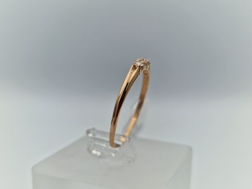 Zelta gredzens ar cirkoniju, 1.01 g, izm. 19