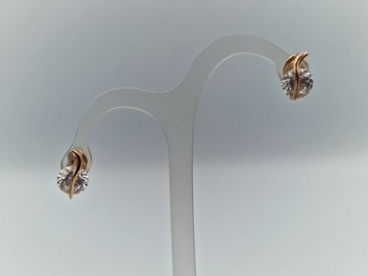 Zelta auskari ar cirkoniju, 1.87 g