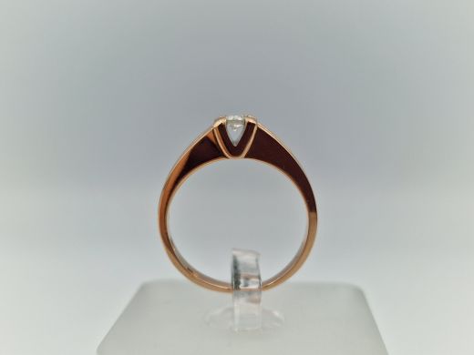 Zelta gredzens ar briljantu, 3.04 g, izm. 16