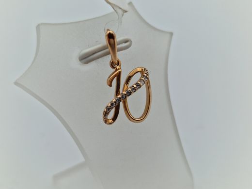 Золотой кулон с цирконом, 1 г