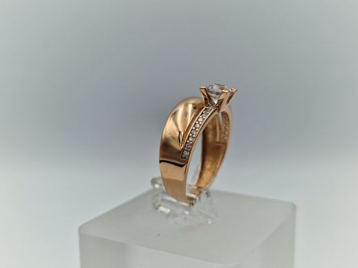 Zelta gredzens ar cirkoniju, 2.43 g, izm. 16