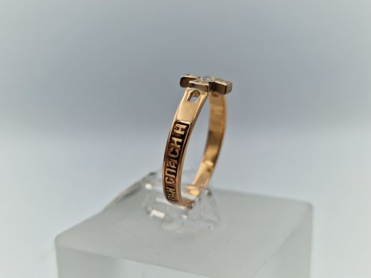 Zelta gredzens ar cirkoniju, 1.97 g, izm. 17