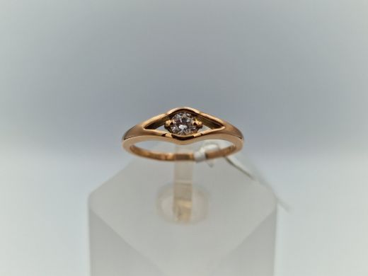 Zelta gredzens ar briljantu, 1.82 g, izm. 15.8