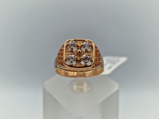 Zelta gredzens ar cirkoniju, 4.56 g, izm. 17