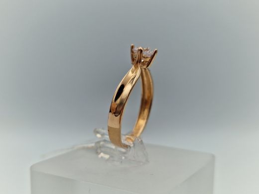 Zelta gredzens ar cirkoniju, 1.42 g, izm. 17