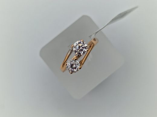 Zelta gredzens ar cirkoniju, 2.73 g, izm. 18