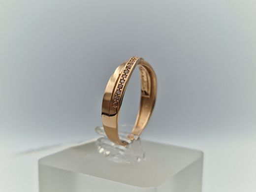 Zelta gredzens ar cirkoniju, 1.74 g, izm. 17.5