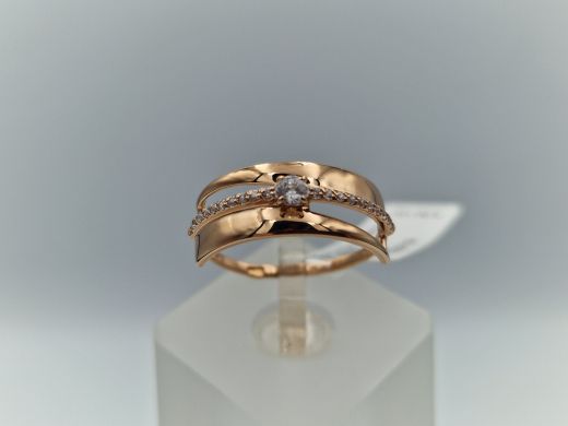 Gold ring with zircon, 2.12 g, size 18