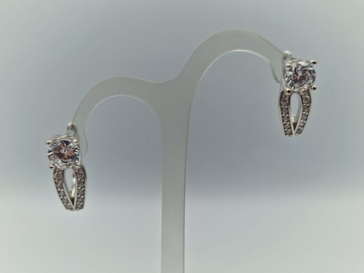 Золотые серьги с цирконом, 5.64 г