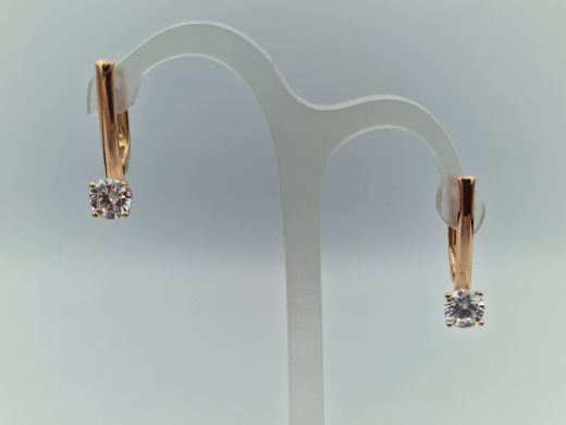 Золотые серьги с цирконом, 2.39 г