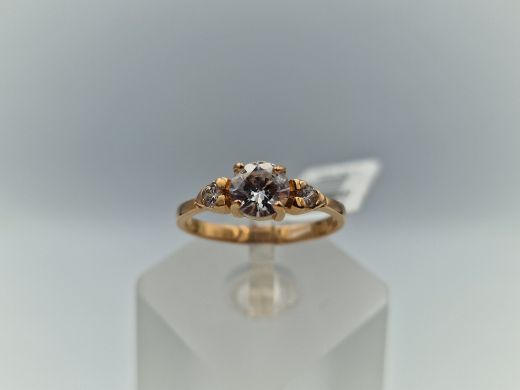 Zelta gredzens ar cirkoniju, 2.34 g, izm. 17