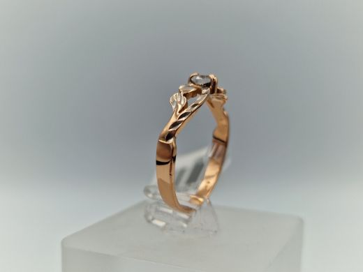 Zelta gredzens ar cirkoniju, 2.21 g, izm. 18.2