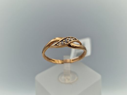 Zelta gredzens ar cirkoniju, 1.38 g, izm. 18