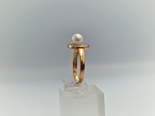 Zelta gredzens ar cirkoniju, 2.59 g, izm. 17