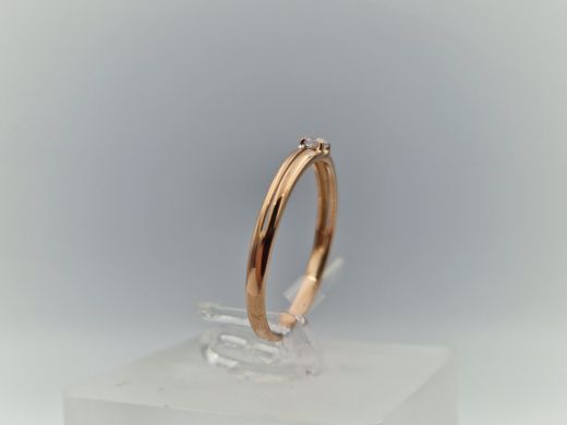 Zelta gredzens ar cirkoniju, 1.04 g, izm. 17