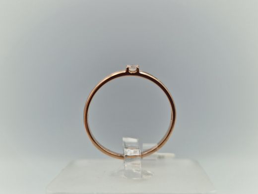 Zelta gredzens ar cirkoniju, 1.04 g, izm. 17