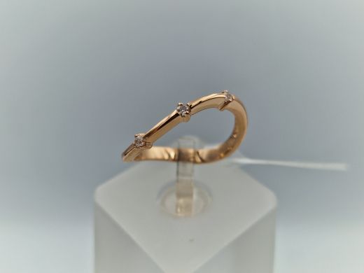 Zelta gredzens ar cirkoniju, 2.05 g, izm. 17