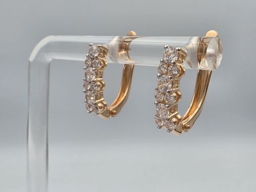 Zelta auskari ar cirkoniju, 2.2 g