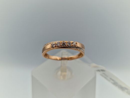 Zelta gredzens ar cirkoniju, 1.96 g, izm. 17.2