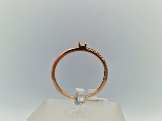 Zelta gredzens ar cirkoniju, 1.27 g, izm. 17.5