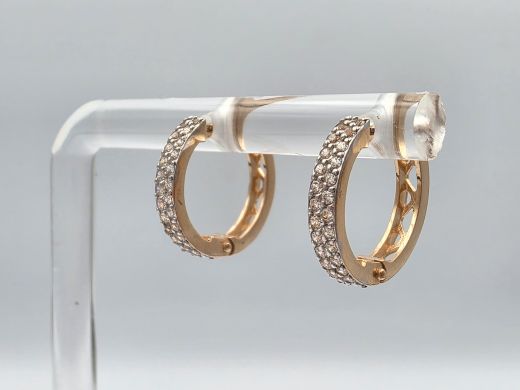 Zelta auskari ar cirkoniju, 1.86 g